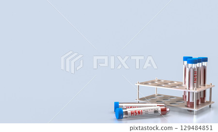 The Blood Tube for avian influenza or bird flu concept 3d Rendering. 129484851