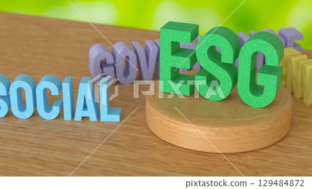 The ESG for ecology or environment concept 3d Rendering. The ESG for ecology or environment concept 3d Rendering. 129484872