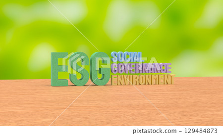 The ESG for ecology or environment concept 3d Rendering. The ESG for ecology or environment concept 3d Rendering. 129484873