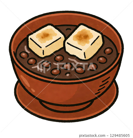 香甜絕倫的紅豆和善哉的插圖 129485605