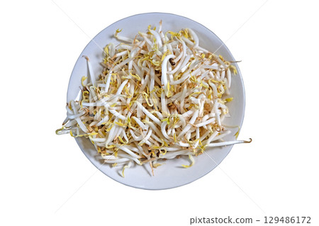 Beansprout in white plate 129486172