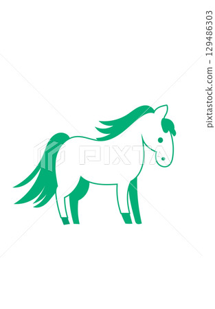 Simple horse vector illustration Vector 129486303