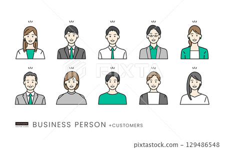 A simple facial expression set (surprised) that is easy to use in business situations A simple facial expression set (surprised) that is easy to use in business situations 129486548