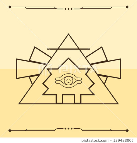 Pyramid with central eye. Vector Pyramid with central eye. Vector 129488005
