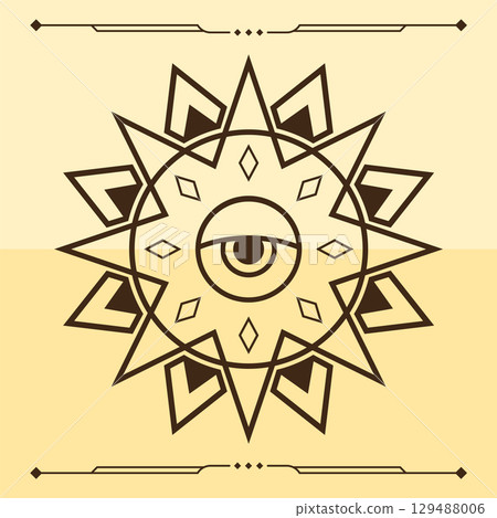 Eye in geometric sun. Vector Eye in geometric sun. Vector 129488006