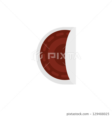 Brown chocolate candy sticker. Vector 129488025