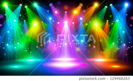 Stage, stage and spotlight background material 129488263