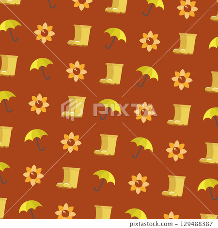 Autumn weather pattern design. Vector 129488387
