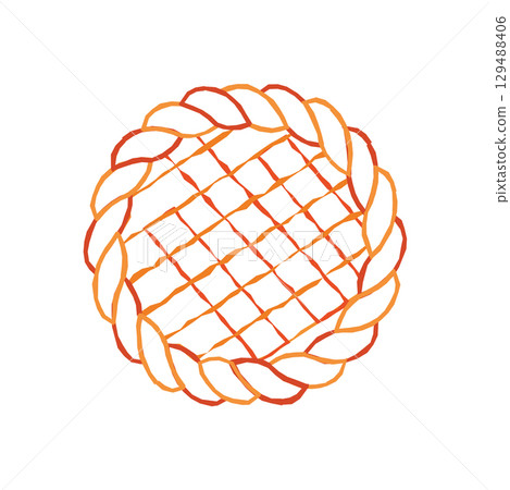 Lattice pie outline design. Vector Lattice pie outline design. Vector 129488406