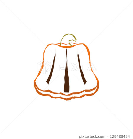 Bell pepper outline sketch. Vector 129488434