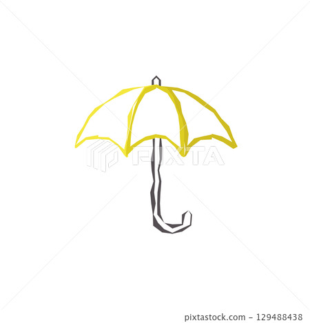 Yellow umbrella outline sketch. Vector Yellow umbrella outline sketch. Vector 129488438