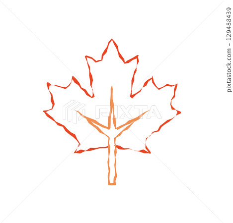 Classic maple leaf outline. Vector 129488439