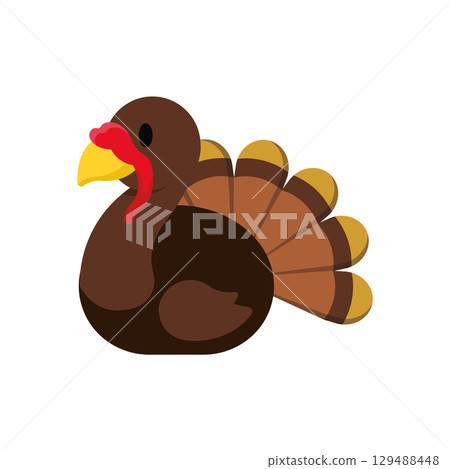 Turkey bird thanksgiving feast. Vector Turkey bird thanksgiving feast. Vector 129488448