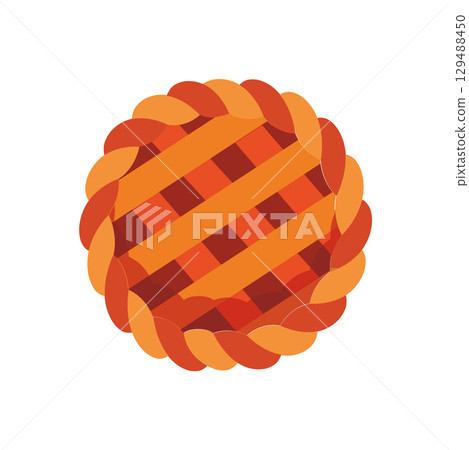 Lattice fruit pie dessert. Vector Lattice fruit pie dessert. Vector 129488450