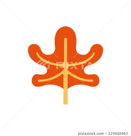 Orange oak leaf autumn design. Vector 129488463