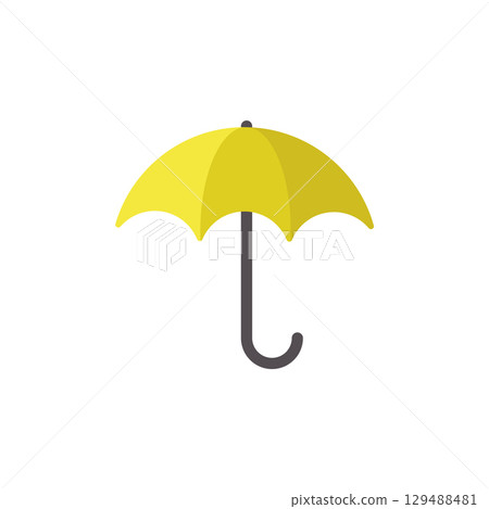 Yellow umbrella rain protection. Vector 129488481