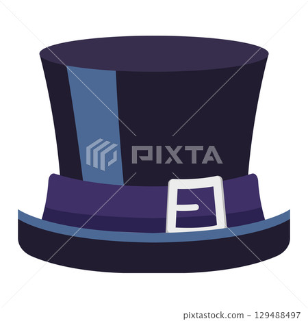 Tall magician top hat cylinder. Vector 129488497