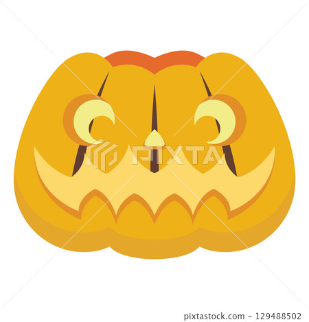 Dizzy spiral eyes pumpkin face. Vector Dizzy spiral eyes pumpkin face. Vector 129488502