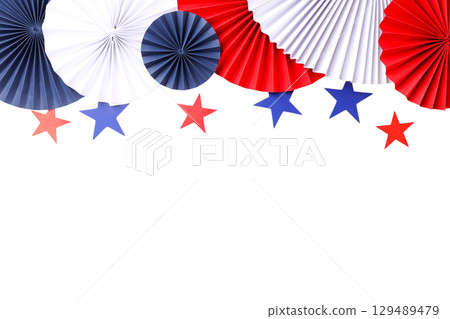Red, navy, and white Labor Day decor, isolated on white, PNG Red, navy, and white Labor Day decor, isolated on white, PNG 129489479