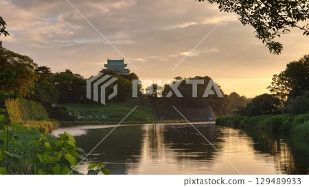Nagoya castle at dusk 129489933