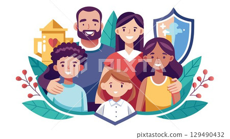 This image evokes feelings of belonging, security, and the enduring power of family bonds. 129490432