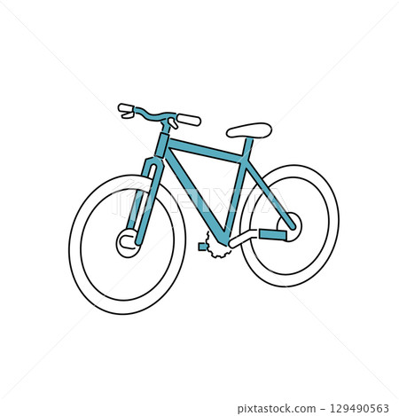 簡單的自行車插畫 簡單的自行車插畫 129490563