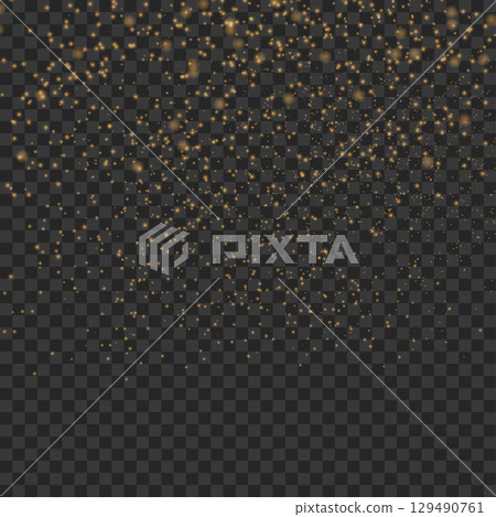 Golden Glitter Sparkle Dust Particles Overlay. Shiny Abstract Background. Vector Golden Glitter Sparkle Dust Particles Overlay. Shiny Abstract Background. Vector 129490761