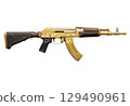 AK47 machine gun decorated with gold. 129490961