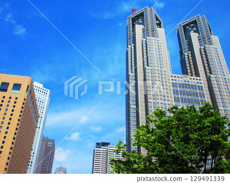 東京都政府大樓及藍天 129491339