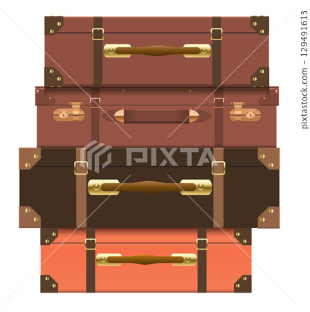 堆疊的旅行袋 129491613