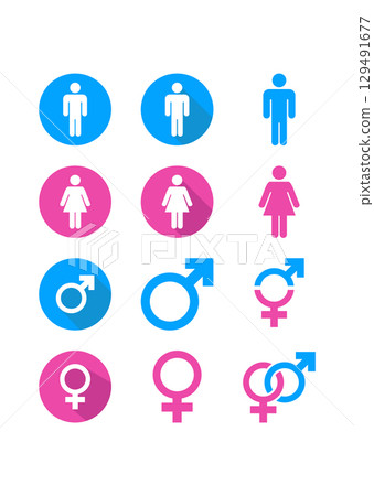 Male and female gender sign icons set stock illustration Male and female gender sign icons set stock illustration 129491677