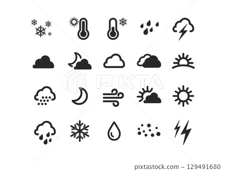 Weather icon set stock illustration Weather icon set stock illustration 129491680