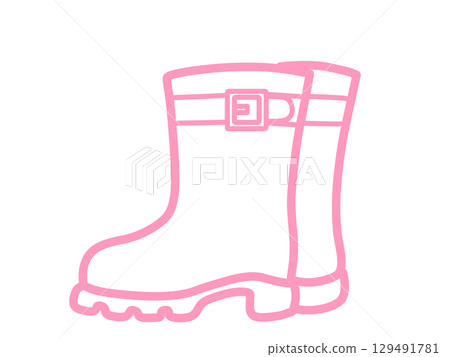 Boot icon, simple, pink Boot icon, simple, pink 129491781