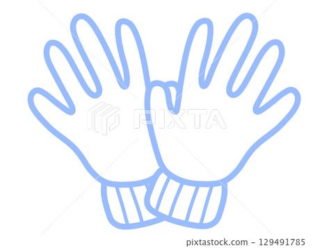 Simple gloves icon (blue) 129491785