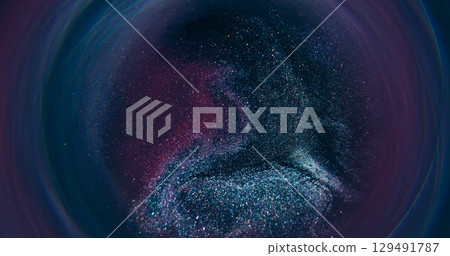 Color ink. Blur flow texture. Defocused purple blue silver round bubbles neon water floating on abstract creative acrylic art background. Color ink. Blur flow texture. Defocused purple blue silver round bubbles neon water floating on abstract creative acrylic art background. 129491787