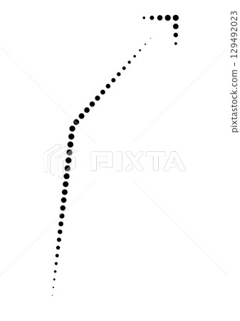 黑色虛線彎曲箭頭圖標 黑色虛線彎曲箭頭圖標 129492023