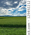 Memories of the countryside sky, clouds and rice fields I saw during summer vacation 129492212