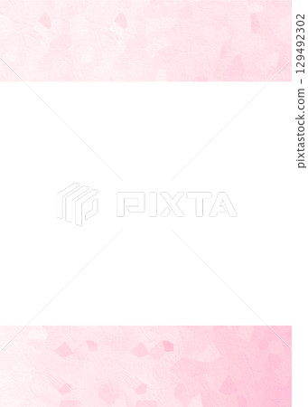 Pale pink cherry blossom color simple Japanese paper pattern frame background illustration, vertical lines, flyer background material, Japan 129492302