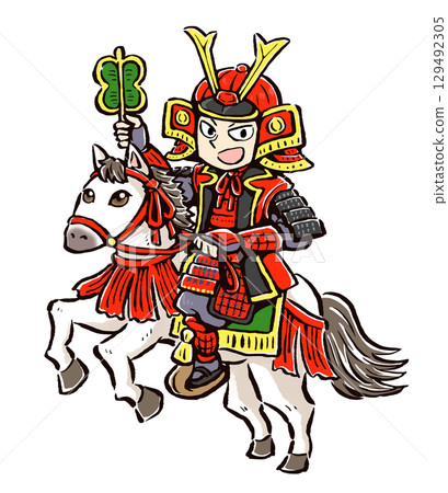 一位身穿盔甲、騎著白馬的戰士 一位身穿盔甲、騎著白馬的戰士 129492305