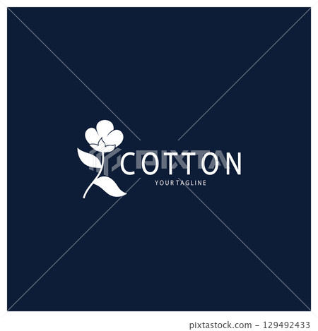 Soft natural organic cotton flower plant logo for cotton plantations, industries,business,textile,clothing and beauty,vector Soft natural organic cotton flower plant logo for cotton plantations, industries,business,textile,clothing and beauty,vector 129492433