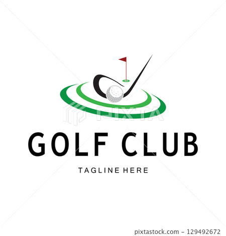 Golf ball logo, Golf design stick logo, logo for professional golf team, golf club, tournament, golf store business, golf course, event 129492672