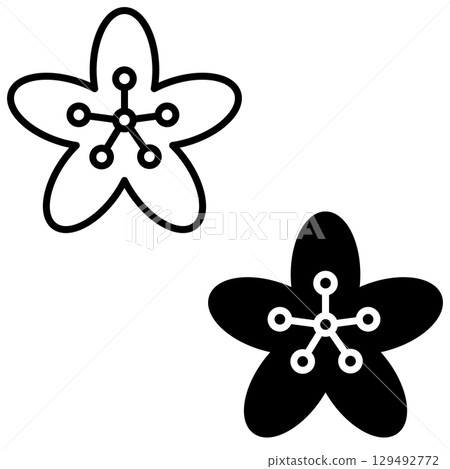 jasmine icon. jasmine sign for fragrance. jasmine flower sign. botanical beauty and floral themes. 129492772