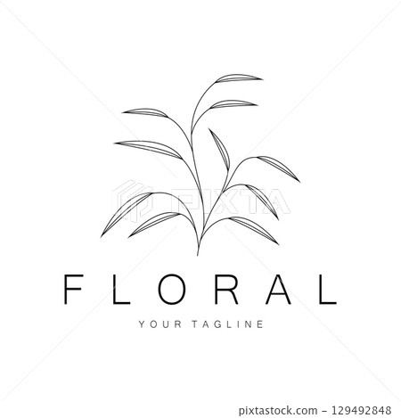 Elegant floral and leaf frame. Delicate botanical vector illustration for labels, spas, corporate identity, and wedding invitations Elegant floral and leaf frame. Delicate botanical vector illustration for labels, spas, corporate identity, and wedding invitations 129492848