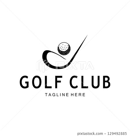 Golf ball logo, Golf design stick logo, logo for professional golf team, golf club, tournament, golf store business, golf course, event 129492885