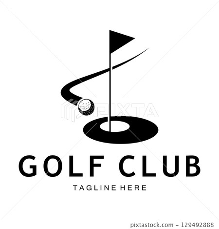 Golf ball logo, Golf design stick logo, logo for professional golf team, golf club, tournament, golf store business, golf course, event 129492888