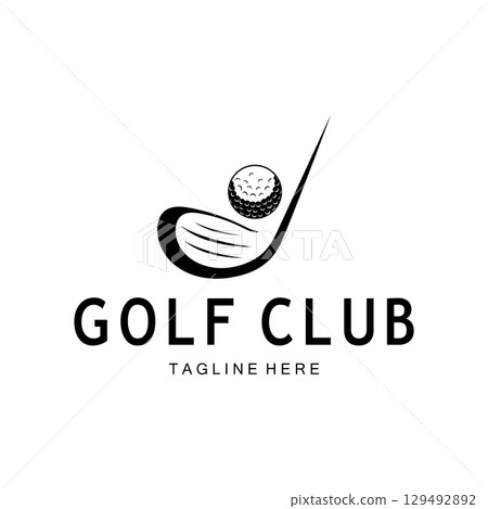 Golf ball logo, Golf design stick logo, logo for professional golf team, golf club, tournament, golf store business, golf course, event 129492892