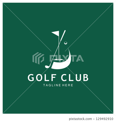 Golf ball logo, Golf design stick logo, logo for professional golf team, golf club, tournament, golf store business, golf course, event 129492910