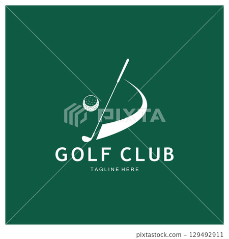 Golf ball logo, Golf design stick logo, logo for professional golf team, golf club, tournament, golf store business, golf course, event 129492911