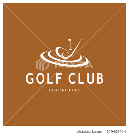Golf ball logo, Golf design stick logo, logo for professional golf team, golf club, tournament, golf store business, golf course, event 129492914