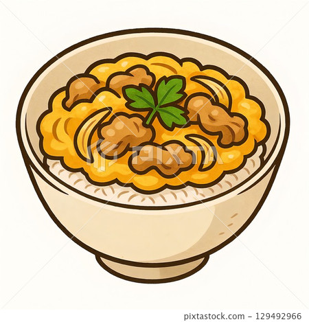 Oyakodon圖示插畫手繪風格設計 Oyakodon圖示插畫手繪風格設計 129492966